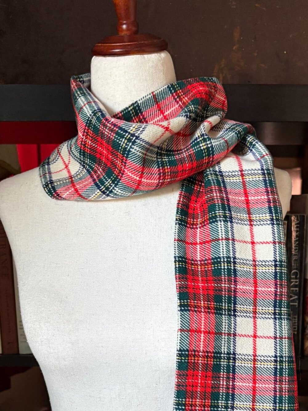 men's vintage plaid scarf